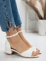 Sandale Dama cu Toc Gros 3HXS65 WHITE | MEI