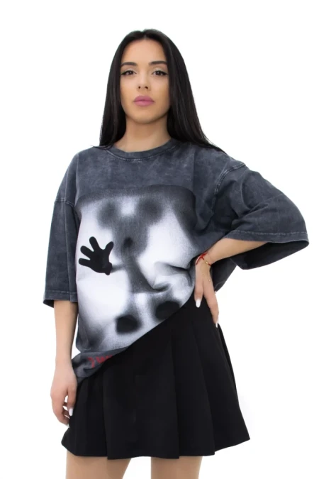 Tricou Dama 25054 GRI INCHIS | KIKIRIKI