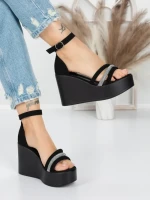 Sandale Dama cu Platforma 5SY15 BLACK | MEI