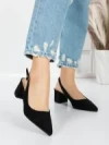 Pantofi cu Toc Gros 5YZ11 BLACK | MEI