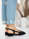 Pantofi cu Toc Gros 5YZ12 BLACK | MEI