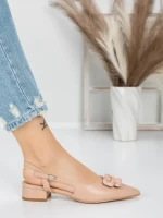 Pantofi cu Toc Gros 5YZ12 APRICOT | MEI