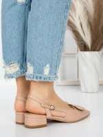Pantofi cu Toc Gros 5YZ12 APRICOT | MEI