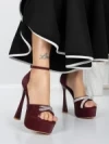 Sandale Dama cu Toc si Platforma 5DC6 WINE | MEI