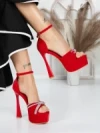 Sandale Dama cu Toc si Platforma 5DC6 RED | MEI