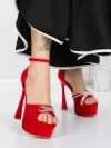 Sandale Dama cu Toc si Platforma 5DC6 RED | MEI