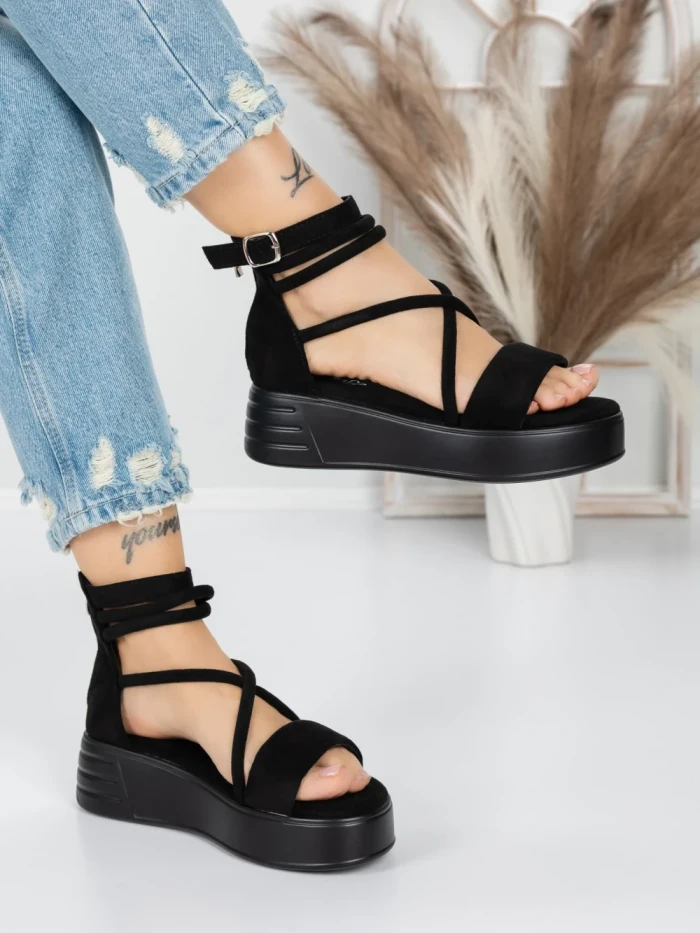Sandale Dama cu Platforma 5GZ10 BLACK | MEI