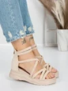 Sandale Dama cu Talpa Joasa 5H3 BEIGE | MEI