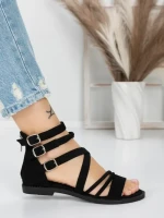 Sandale Dama cu Talpa Joasa 5HXS3 BLACK | MEI