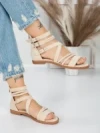 Sandale Dama cu Talpa Joasa 5HXS3 BEIGE | MEI