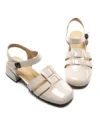 Pantofi cu Toc Gros 21161 CREAM | ADVANCER