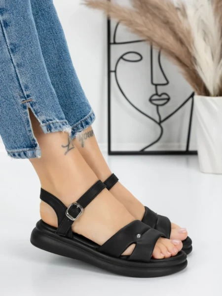 Sandale Dama cu Talpa Joasa 5WL30 BLACK | MEI