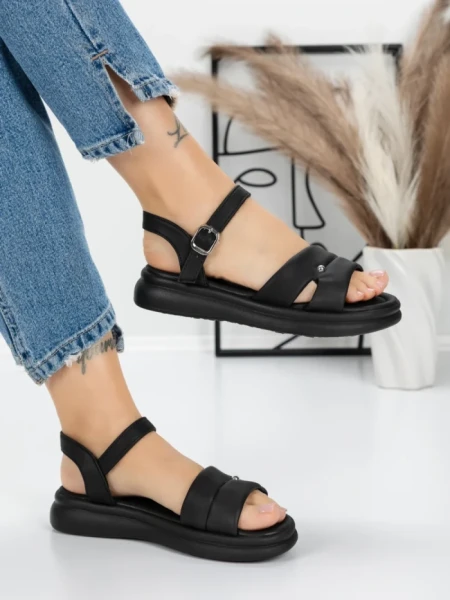 Sandale Dama cu Talpa Joasa 5WL30 BLACK | MEI