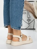 Sandale Dama cu Talpa Joasa 5WL30 BEIGE | MEI