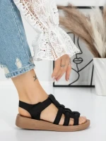 Sandale Dama cu Talpa Joasa 5XJ53 BLACK | MEI