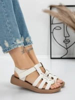 Sandale Dama cu Talpa Joasa 5XJ53 WHITE | MEI