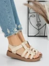 Sandale Dama cu Talpa Joasa 5XJ53 BEIGE | MEI