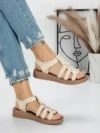Sandale Dama cu Talpa Joasa 5XJ53 BEIGE | MEI
