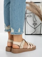 Sandale Dama cu Talpa Joasa 5XJ53 BEIGE | MEI