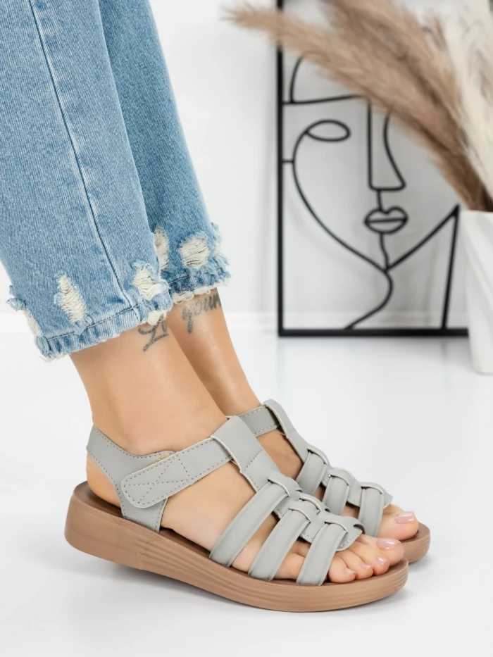 Sandale Dama cu Talpa Joasa 5XJ53 GREY | MEI