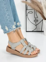 Sandale Dama cu Talpa Joasa 5XJ53 GREY | MEI