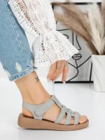Sandale Dama cu Talpa Joasa 5XJ53 GREY | MEI