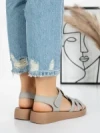 Sandale Dama cu Talpa Joasa 5XJ53 GREY | MEI