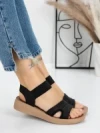 Sandale Dama cu Talpa Joasa 5XJ55 BLACK | MEI