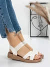 Sandale Dama cu Talpa Joasa 5XJ55 WHITE | MEI