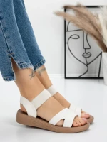 Sandale Dama cu Talpa Joasa 5XJ55 WHITE | MEI