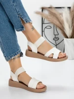Sandale Dama cu Talpa Joasa 5XJ55 WHITE | MEI