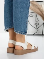 Sandale Dama cu Talpa Joasa 5XJ55 WHITE | MEI