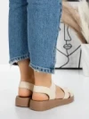 Sandale Dama cu Talpa Joasa 5XJ55 BEIGE | MEI