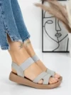 Sandale Dama cu Talpa Joasa 5XJ55 GREY | MEI