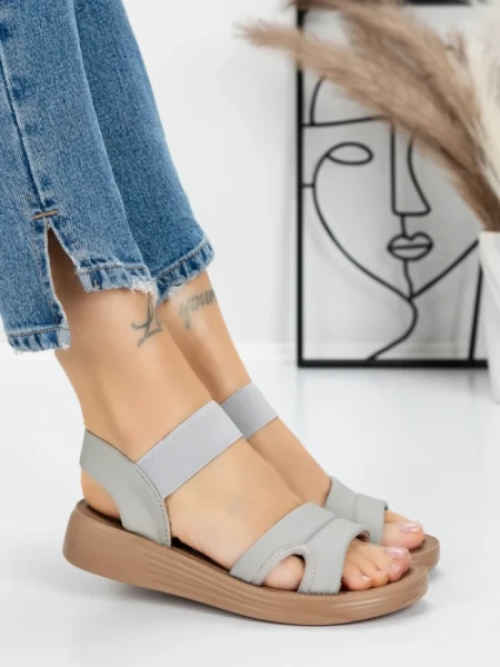 Sandale Dama cu Talpa Joasa 5XJ55 GREY | MEI