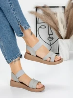 Sandale Dama cu Talpa Joasa 5XJ55 GREY | MEI