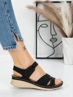 Sandale Dama cu Talpa Joasa 5GZ32 BLACK | MEI