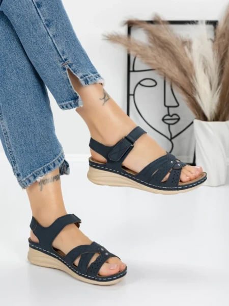 Sandale Dama cu Talpa Joasa 5GZ32 BLUE | MEI