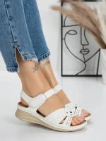 Sandale Dama cu Talpa Joasa 5GZ32 WHITE | MEI