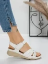 Sandale Dama cu Talpa Joasa 5GZ32 WHITE | MEI