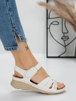 Sandale Dama cu Talpa Joasa 5GZ32 WHITE | MEI