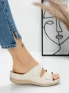 Papuci Dama cu Talpa Joasa 5GZ35 BEIGE | MEI