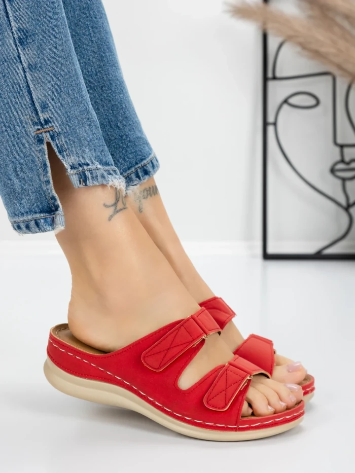 Papuci Dama cu Talpa Joasa 5GZ35 RED | MEI