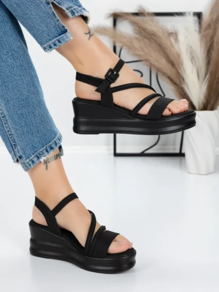 Sandale Dama cu Platforma 5LM1 BLACK | MEI
