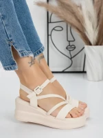 Sandale Dama cu Platforma 5LM1 BEIGE | MEI