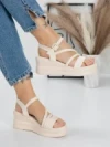 Sandale Dama cu Platforma 5LM1 BEIGE | MEI