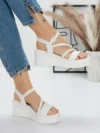 Sandale Dama cu Platforma 5LM1 WHITE | MEI