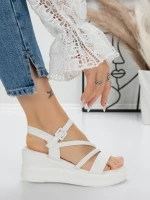Sandale Dama cu Platforma 5LM1 WHITE | MEI