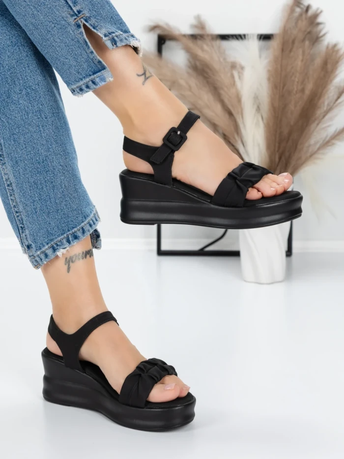 Sandale Dama cu Platforma 5LM2 BLACK | MEI