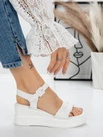 Sandale Dama cu Platforma 5LM2 WHITE | MEI